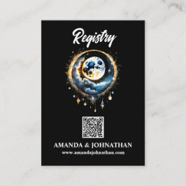 Volle maan luna nacht hemel qr code register informatiekaartje