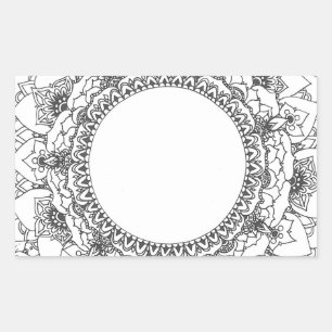 Volle Maan Mandala Rechthoek Sticker