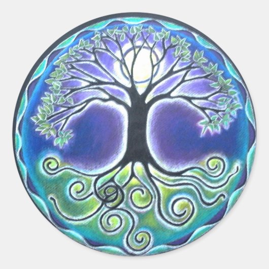 Volle Maan Mandala Sticker (Voorkant)