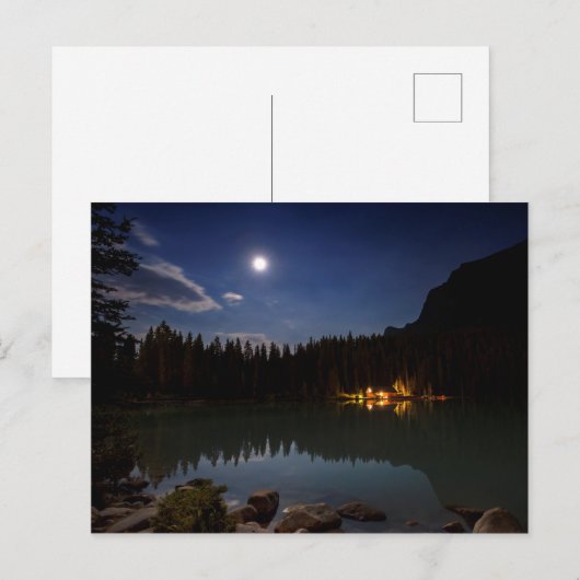 Volle maan | Meer Louise, Canada Briefkaart (Voorkant / Achterkant)