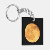 Volle Maan met Oranje Glow Sleutelhanger (Voorkant Links)