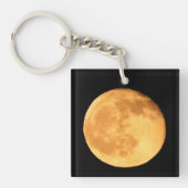 Volle Maan met Oranje Glow Sleutelhanger (Voorkant)