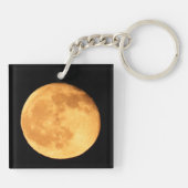 Volle Maan met Oranje Glow Sleutelhanger (Achterkant)