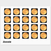 Volle Maan met Oranje Glow Vierkante Sticker (Vel)