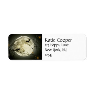 Volle Maan met vleermuizen en Raven. Etiket