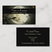 Volle Maan met vleermuizen en Raven professional Visitekaartje (Voorkant / Achterkant)