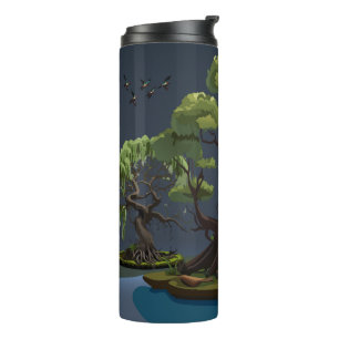 Volle Maan Midnight Swamp gepersonaliseerd Thermosbeker