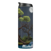 Volle Maan Midnight Swamp gepersonaliseerd Thermosbeker (Geroteerd rechts)