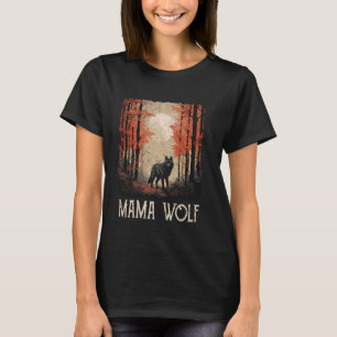 Volle Maan Moeder Grunge Bos Vrouwen Mama Wolf T-shirt