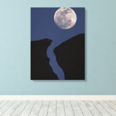 Volle Maan | Monument Valley, Arizona Canvas Afdruk (Insitu (Houten vloer))