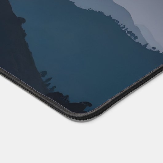 Volle Maan Mountain Desk Mat – Sunset Sky, rustig (Hoek)