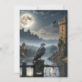 Volle Maan Nacht Kasteel Halloween Dinner Party Kaart (Achterkant)
