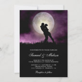 Volle Maan Nacht Sky Romantisch Paar Bruiloft Kaart (Voorkant)