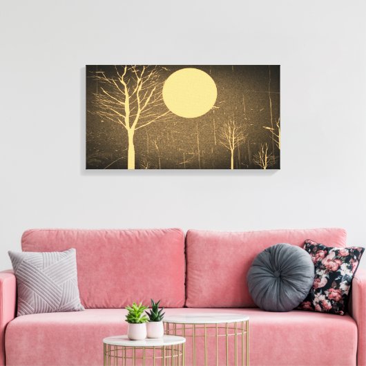 Volle Maan Nacht  Verpakt Canvas (Insitu (Woonkamer))