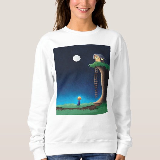 Volle maan nachtelijke hemel trui (Voorkant)