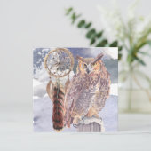 Volle Maan Nachtuil & Droomvanger heidense Groet Kaart (Staand voorkant)