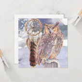 Volle Maan Nachtuil & Droomvanger heidense Groet Kaart (Voorkant / Achterkant in situ)