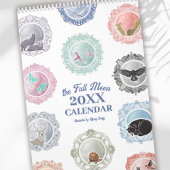 Volle Maan Namen Elk Jaar Geïllustreerde Kunstkale Kalender