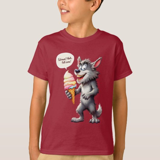 Volle maan? Nee, volle kegel! Weerwolf met ijs T-shirt (Voorkant)