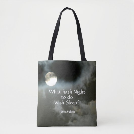 Volle Maan Nighttime Quote Nachtshift  Tote Bag (Voorkant)