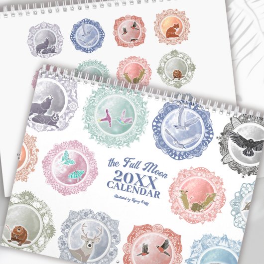 Volle maan noemt elk jaar geïllustreerde kunst kalender