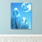Volle Maan Opkomend Canvas Afdruk (Insitu (Houten vloer))