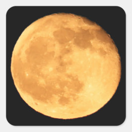 Volle Maan Oranje Gloed Nachtelijke Hemel Maan Kun Vierkante Sticker