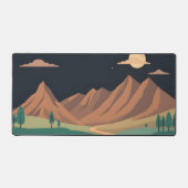 Volle Maan Over Bergen Desk Mat – Minimalistische  (Voorkant)