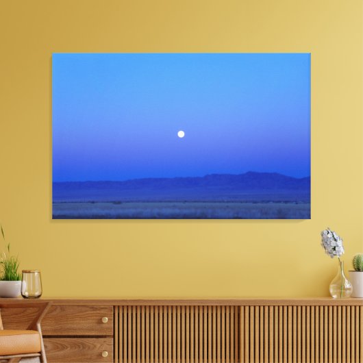 Volle Maan Over De Woestijn Canvas Kunstdruk (Insitu (Woonkamer))