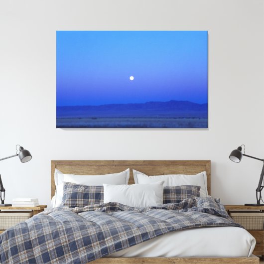 Volle Maan Over De Woestijn Canvas Kunstdruk (Insitu (Slaapkamer))