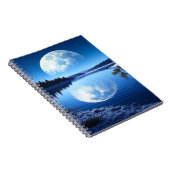 Volle Maan Over Frozen Lake Gift voor Zoon Notitieboek (Rechterzijde)