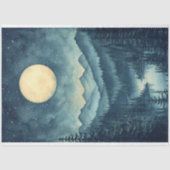 Volle Maan Over Schilderachtig Berglandschap Decou Tissuepapier (Voorkant)