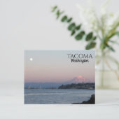 Volle Maan Over Tacoma, Washington Reizen Briefkaart (Staand voorkant)