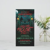 Volle Maan Pompoenen Haunted House Halloween Uitno Save The Date (Staand voorkant)