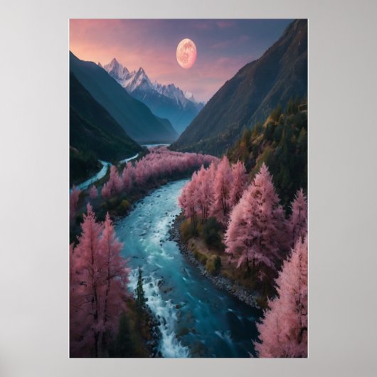 Volle Maan Poster Kosmische Wandkunst (Voorkant)