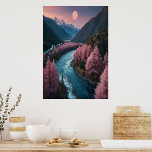 Volle Maan Poster Kosmische Wandkunst