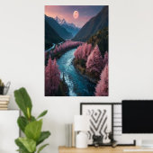 Volle Maan Poster Kosmische Wandkunst (Thuiskantoor)