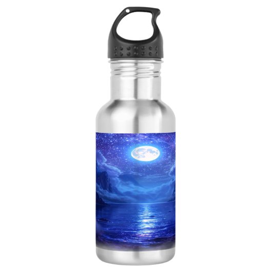 "Volle Maan Reflectie Waterfles - Natuur (Voorkant)