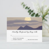 Volle Maan Rijst Over Bergen Trouwen RSVP Kaarten (Staand voorkant)