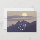 Volle Maan Rijst Over Bergen Trouwen RSVP Kaarten (Achterkant)