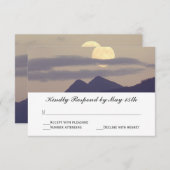 Volle Maan Rijst Over Bergen Trouwen RSVP Kaarten (Voorkant / Achterkant)