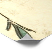 Volle Maan Roze Bloemen  Kunst Poster (Hoek)