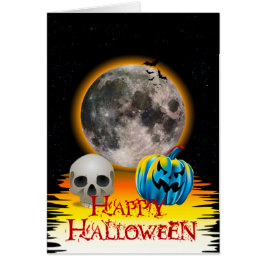 Volle Maan, Schedel en Blauwe Pompoen bij Nacht Ka