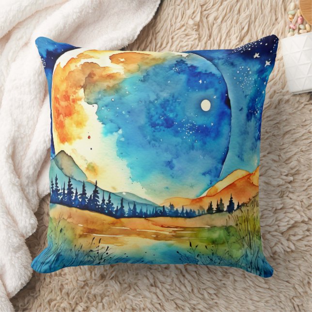 Volle maan schilderij kussen (Deken)