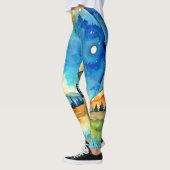 Volle maan schilderij leggings (Links)