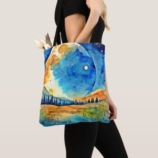 Volle Maan Schilderij Tote Bag (Dichtbij)
