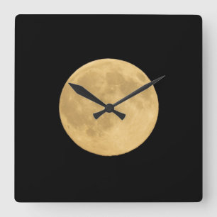 Volle Maan   Seattle, Washington Vierkante Klok