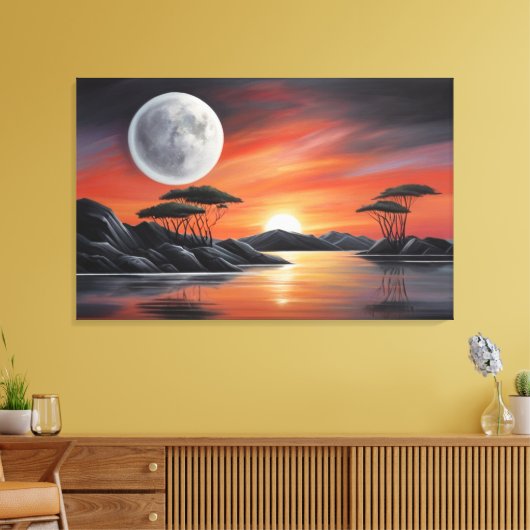 VOLLE MAAN SENSET CANVAS AFDRUK (Insitu (Woonkamer))