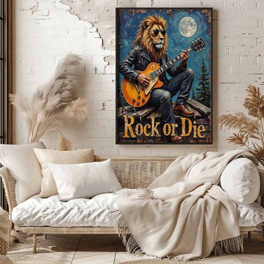 Volle maan Shred: Leeuw's Untamed Riff Poster