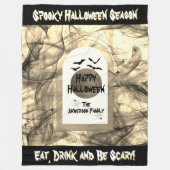 Volle Maan Spider Bats Spooky Scary Happy Hallowee Fleece Deken (Voorkant)